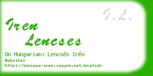 iren lencses business card