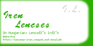 iren lencses business card